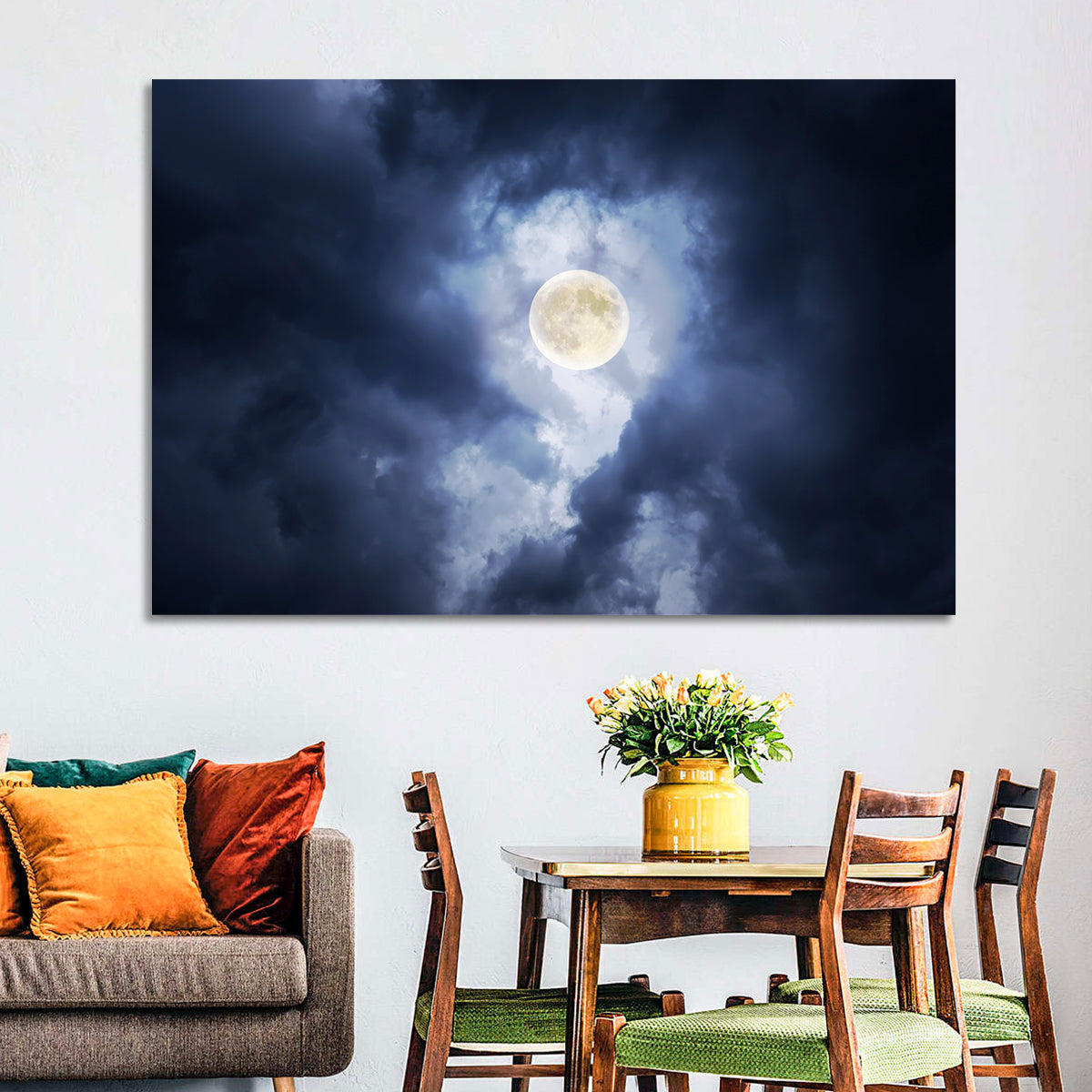 Supermoon Through Storm Clouds Wall Art