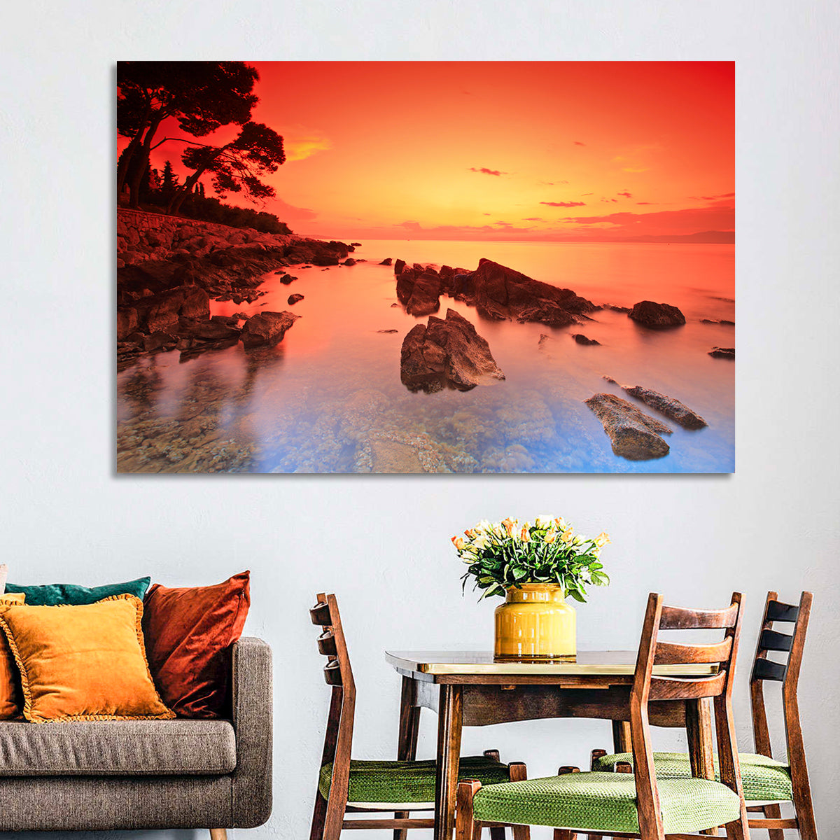 Brac Island Fiery Sunset Wall Art