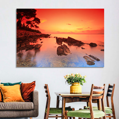 Brac Island Fiery Sunset Wall Art