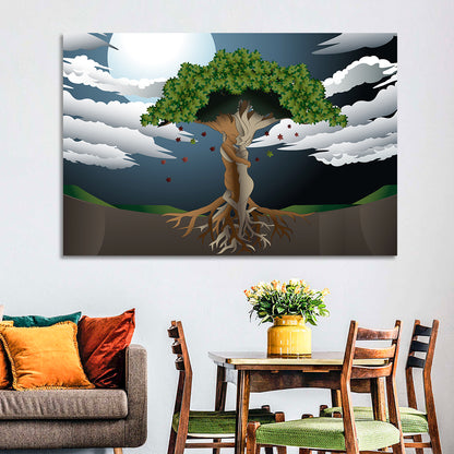 Moonlit Lovers Tree Wall Art