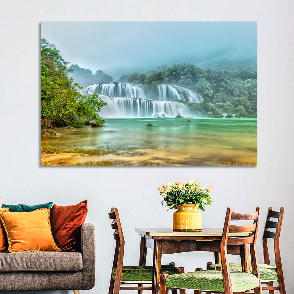 Ban Gioc Waterfalls Misty Morning Wall Art