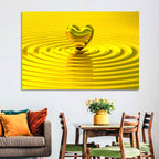 Golden Heart Ripples Wall Art