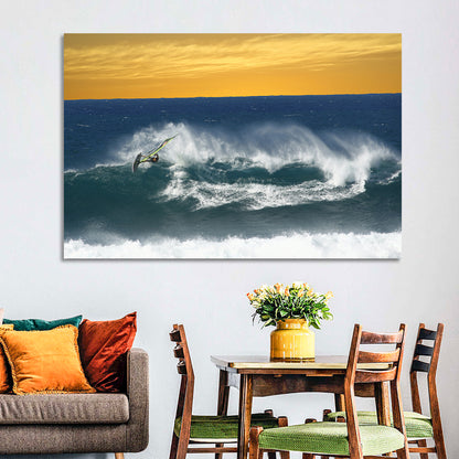 Windsurfer at Golden Wave Wall Art