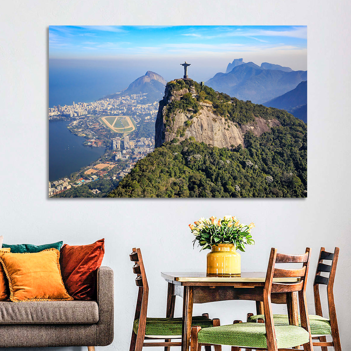 Rio De Janeiro Skyline with Christ the Redeemer Wall Art
