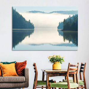 Foggy Lake Morning Wall Art