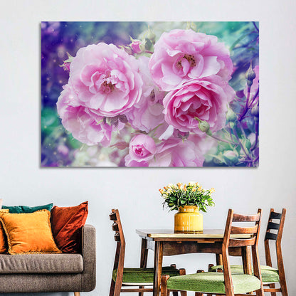 Springtime Pink Rose Cluster Wall Art