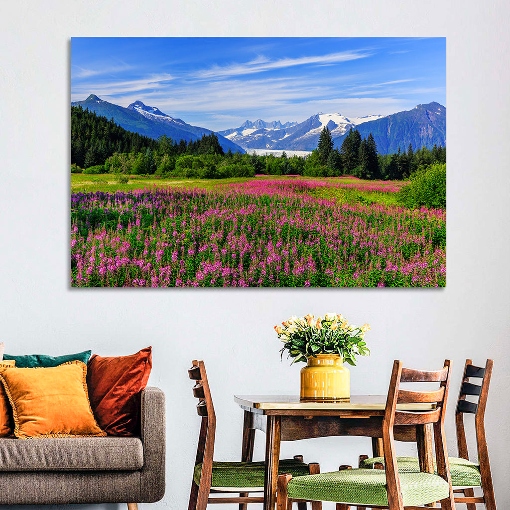 Juneau Meadow with Mendenhall Glacier Wall Art