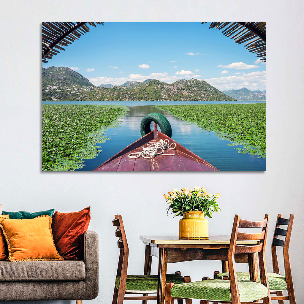 Bow of a Boat at Shkodra Lake Wall Art