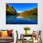 Lake Louise Canoe Reflection Wall Art