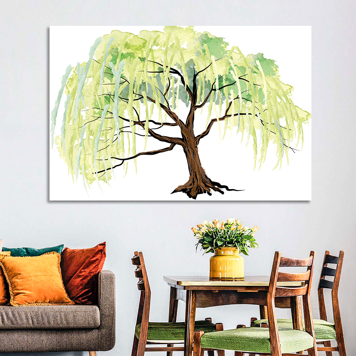 Weeping Willow Watercolor Sketch Wall Art