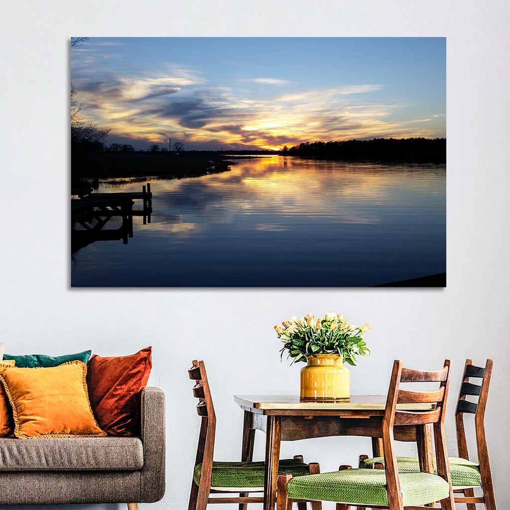 Lake Palestine Pier at Sunset Wall Art