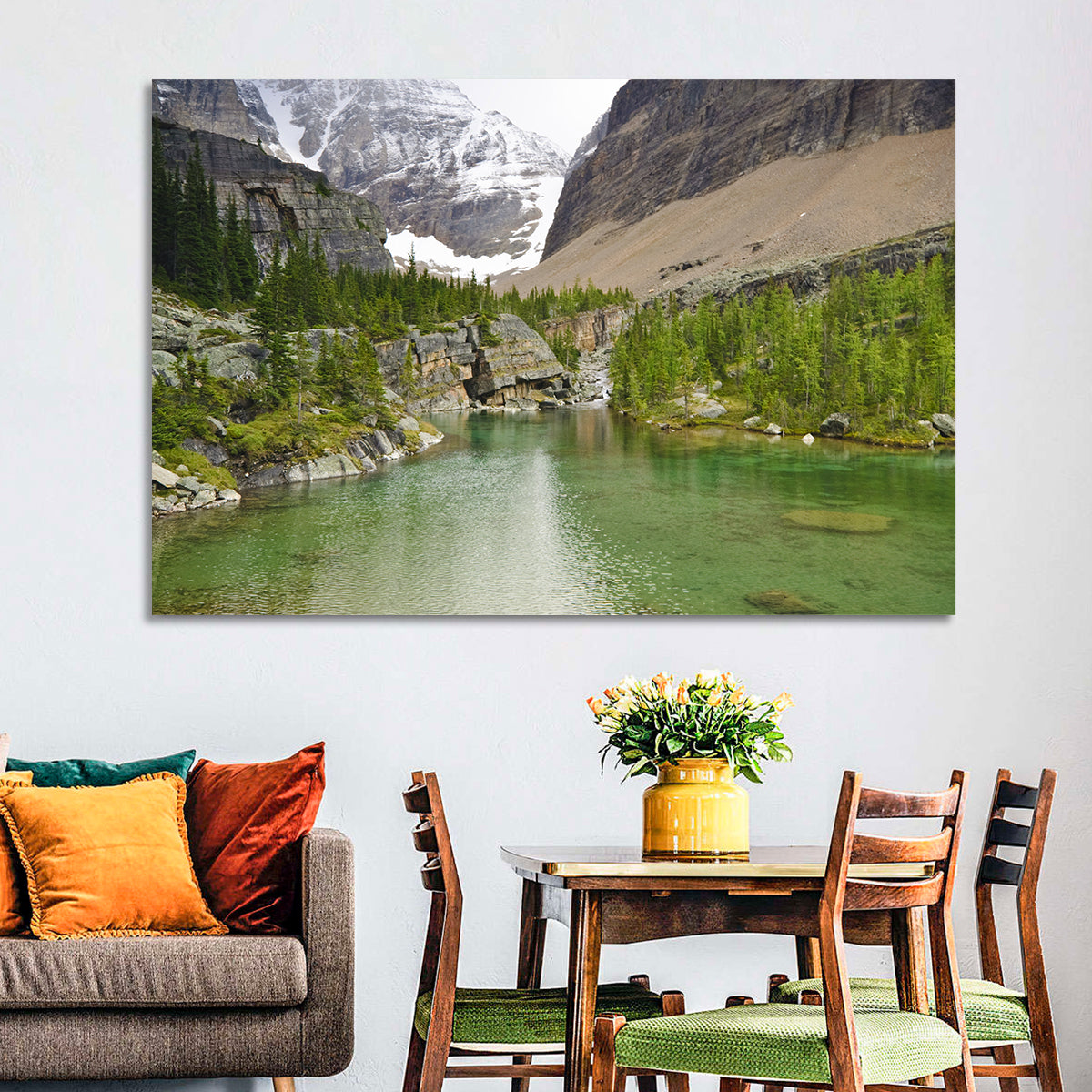 Lake Oesa Alpine View Wall Art in a room, landscape