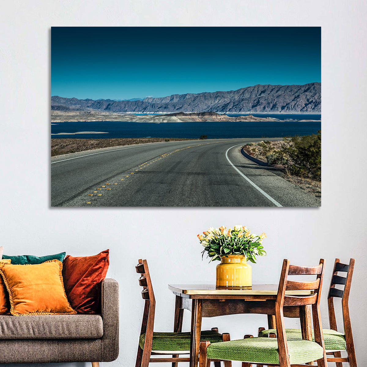 Lake Mead Curved Road Wall Art