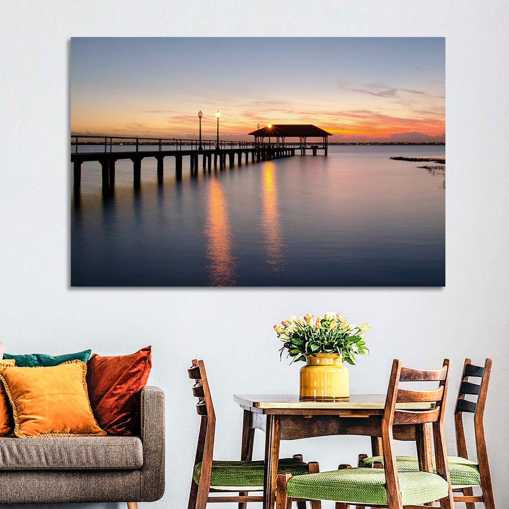 Lake Jackson Pier Sunset Wall Art
