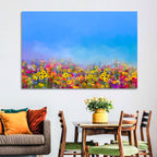 Cornflower and Daisy Meadow Wall Art