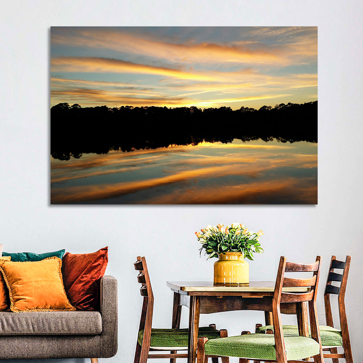 Lake Charles Golden Sunset Wall Art