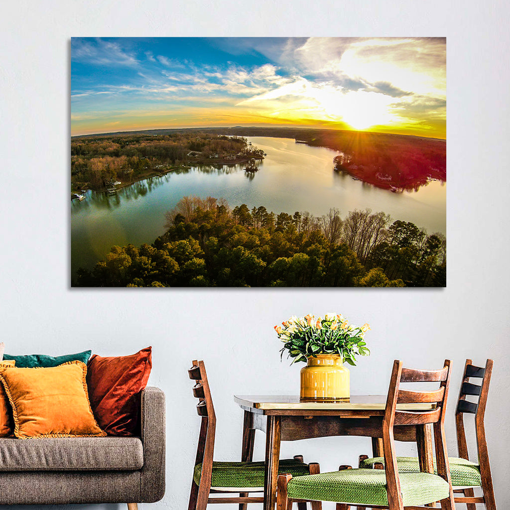 Lake Wylie Golden Sunset Wall Art