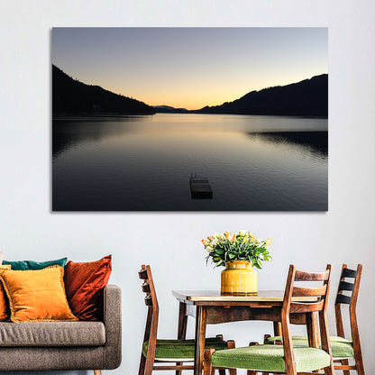 Lake Cushman Dock at Dusk Wall Art