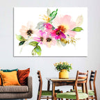 Delicate Pink Floral Watercolor Wall Art
