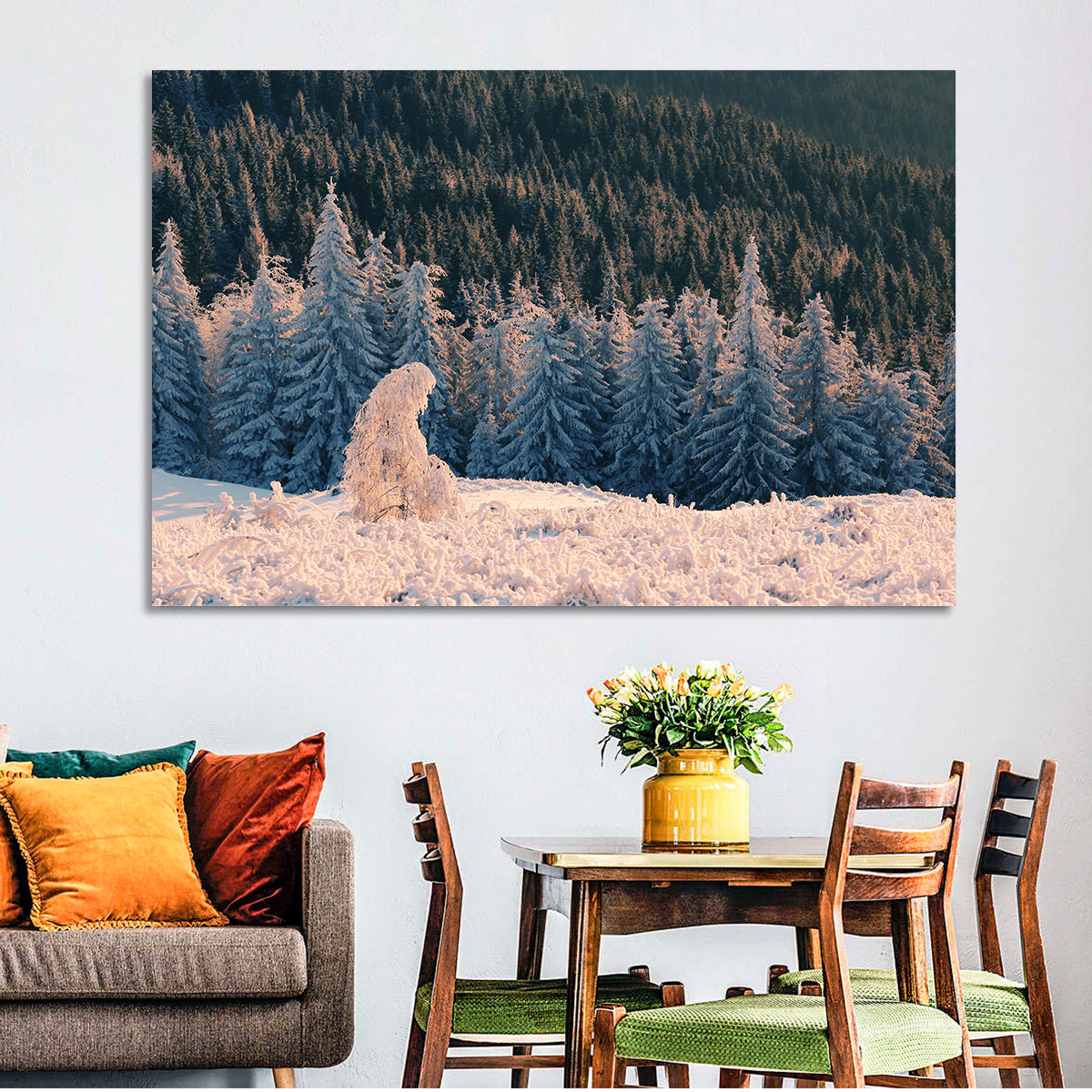 Carpathian Forest at Golden Hour Wall Art