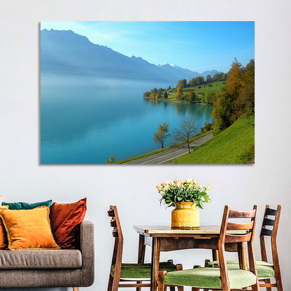Lake Brienz Misty Shoreline Wall Art