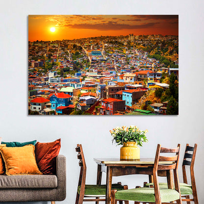 Valparaíso Hills Sunset Wall Art