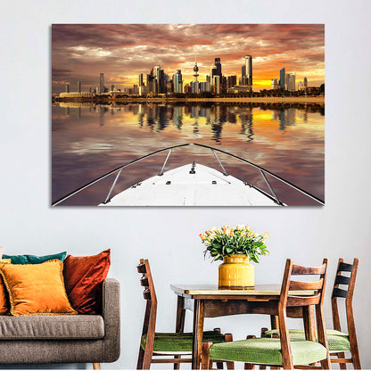 Kuwait City Skyline at Dusk Wall Art