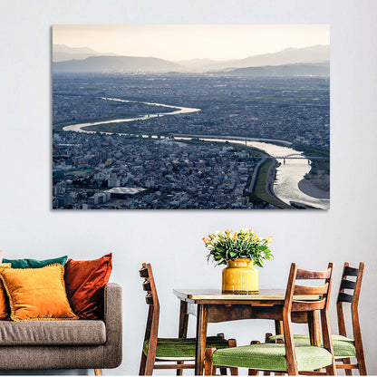Gifu Aerial River View Wall Art