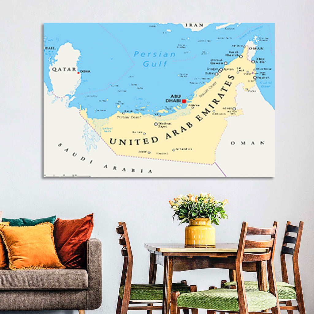 UAE Political Map Wall Art