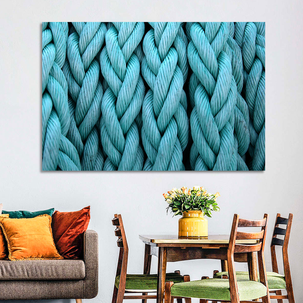 Turquoise Nautical Rope Close-up Wall Art