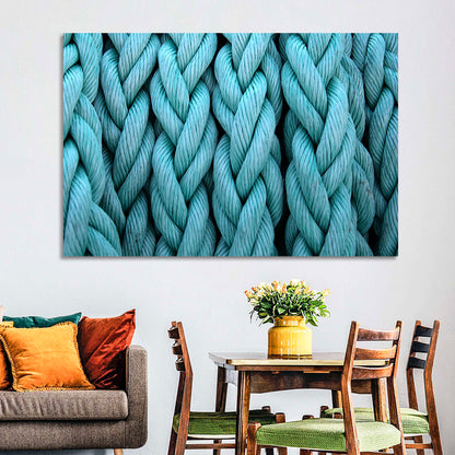 Turquoise Nautical Rope Close-up Wall Art