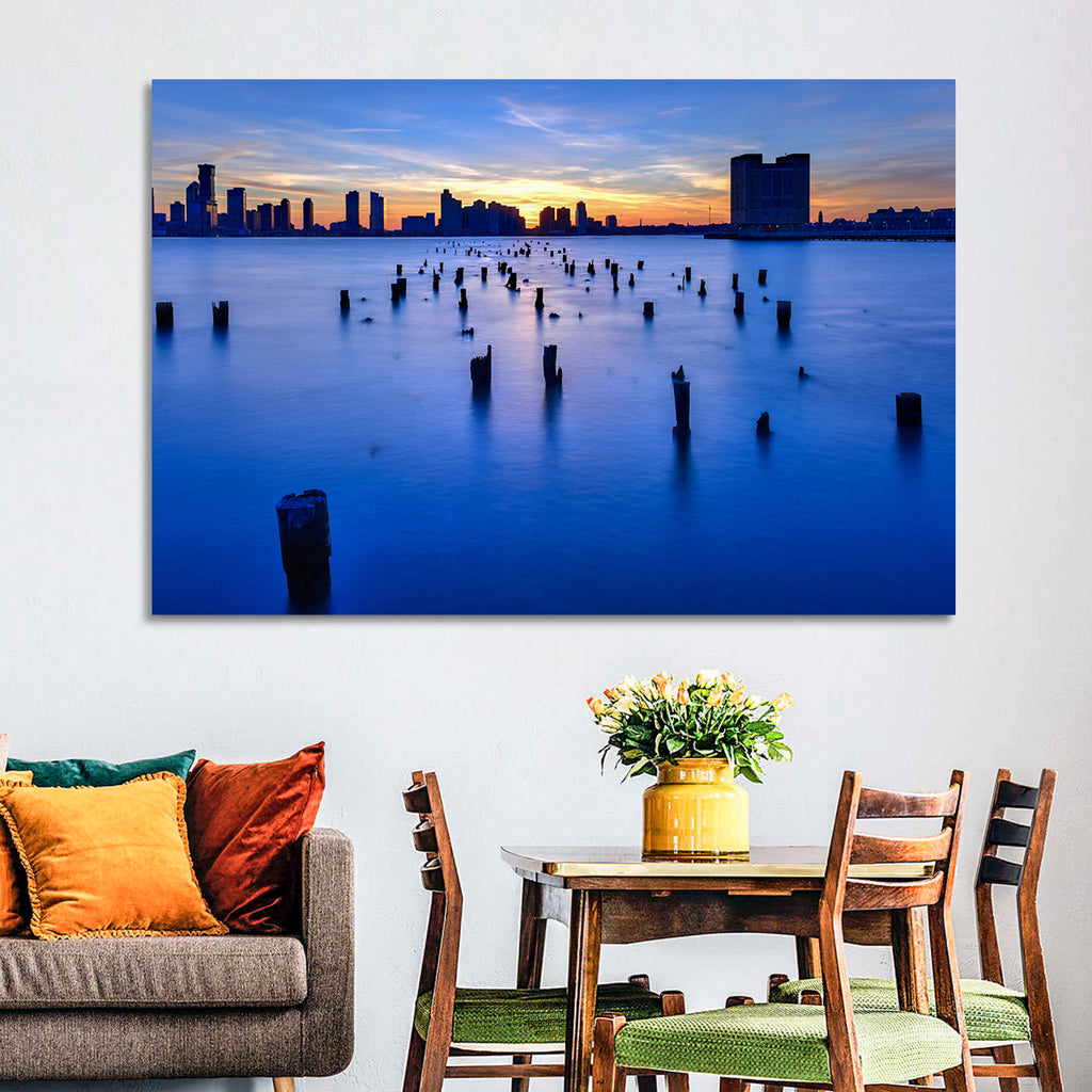 Jersey City Skyline at Dusk Wall Art