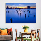 Jersey City Skyline at Dusk Wall Art