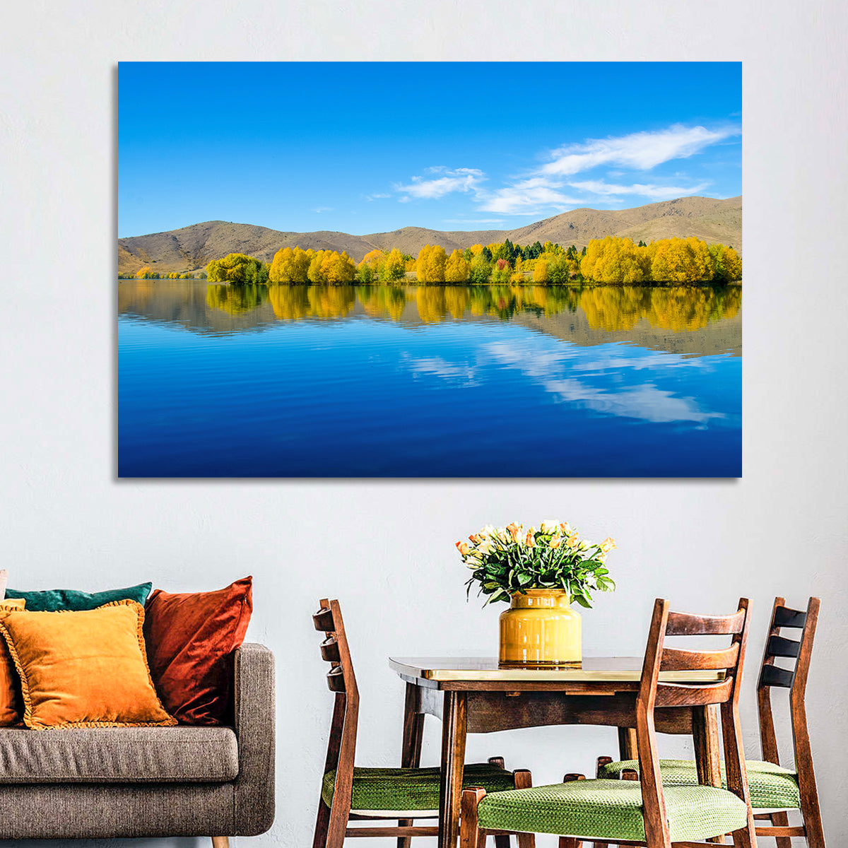Lake Ruataniwha Wall Art in a room, landscape