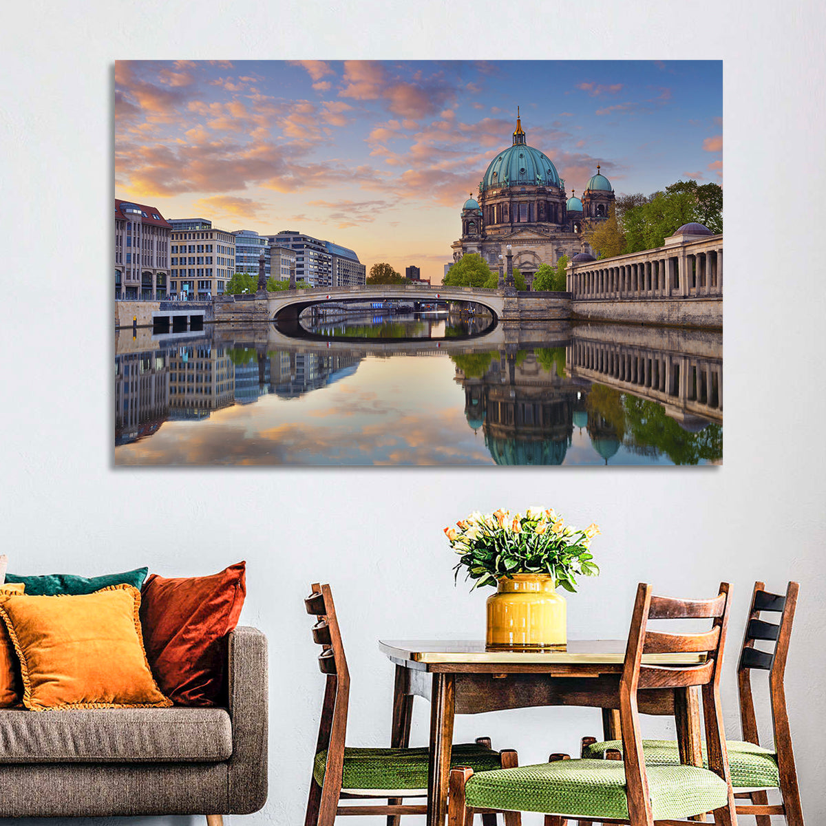 Golden Hour at Berlin Cathedral Wall Art in a room, landscape
