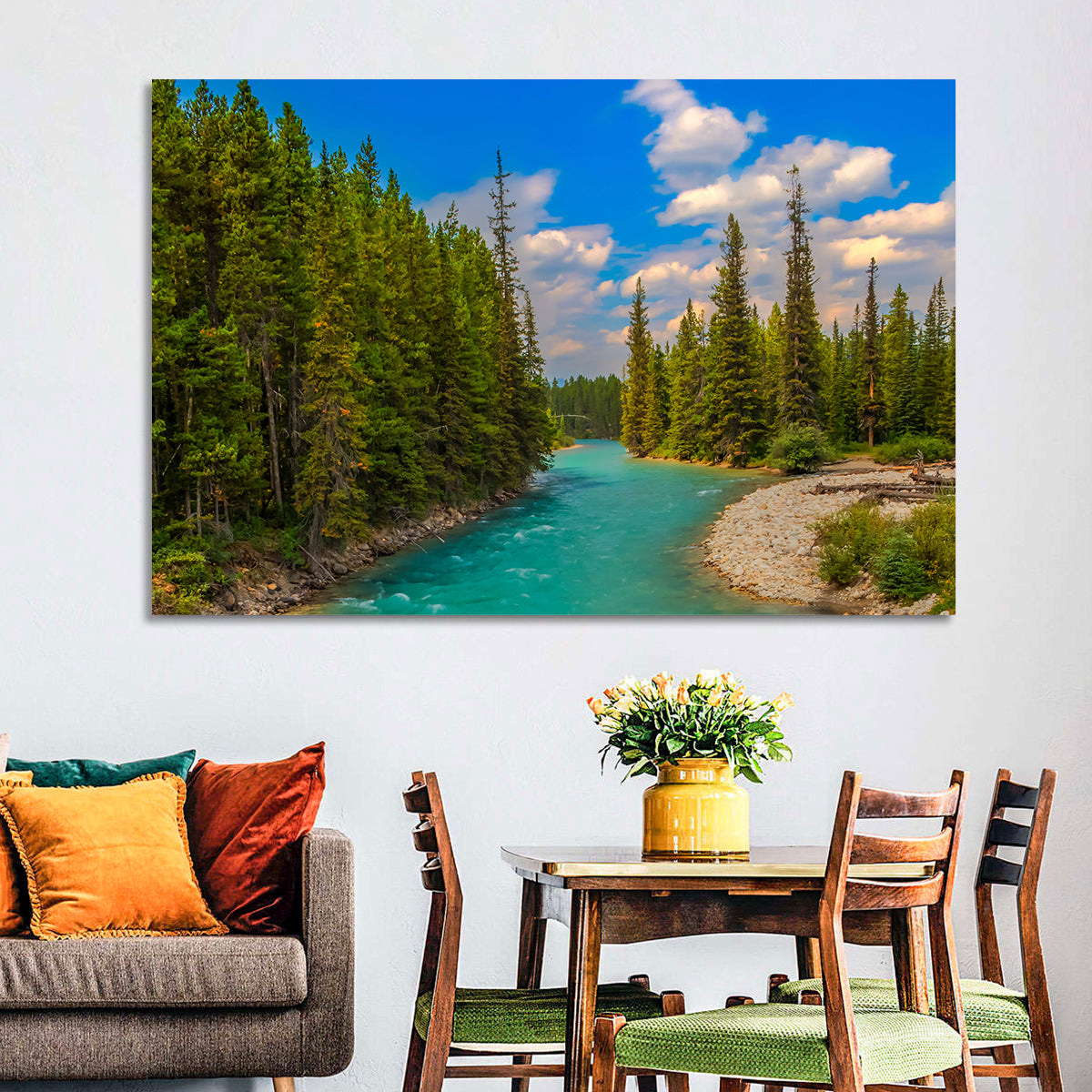 Pipestone River Wall Art in a room, landscape