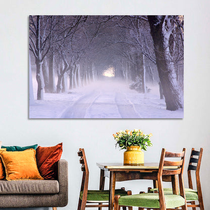 Kuressaare Park Snowy Path Wall Art