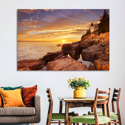 Bass Harbor Head Light at Sunset Wall Art