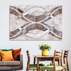 Waving Stone with Line Flowers Wall Art