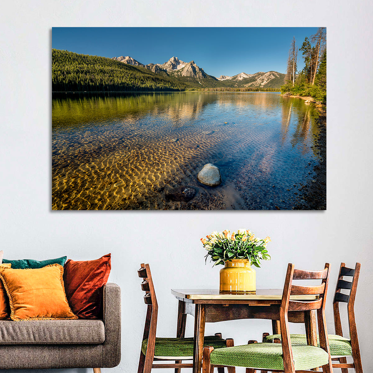 Morning Light at Stanley Lake Wall Art