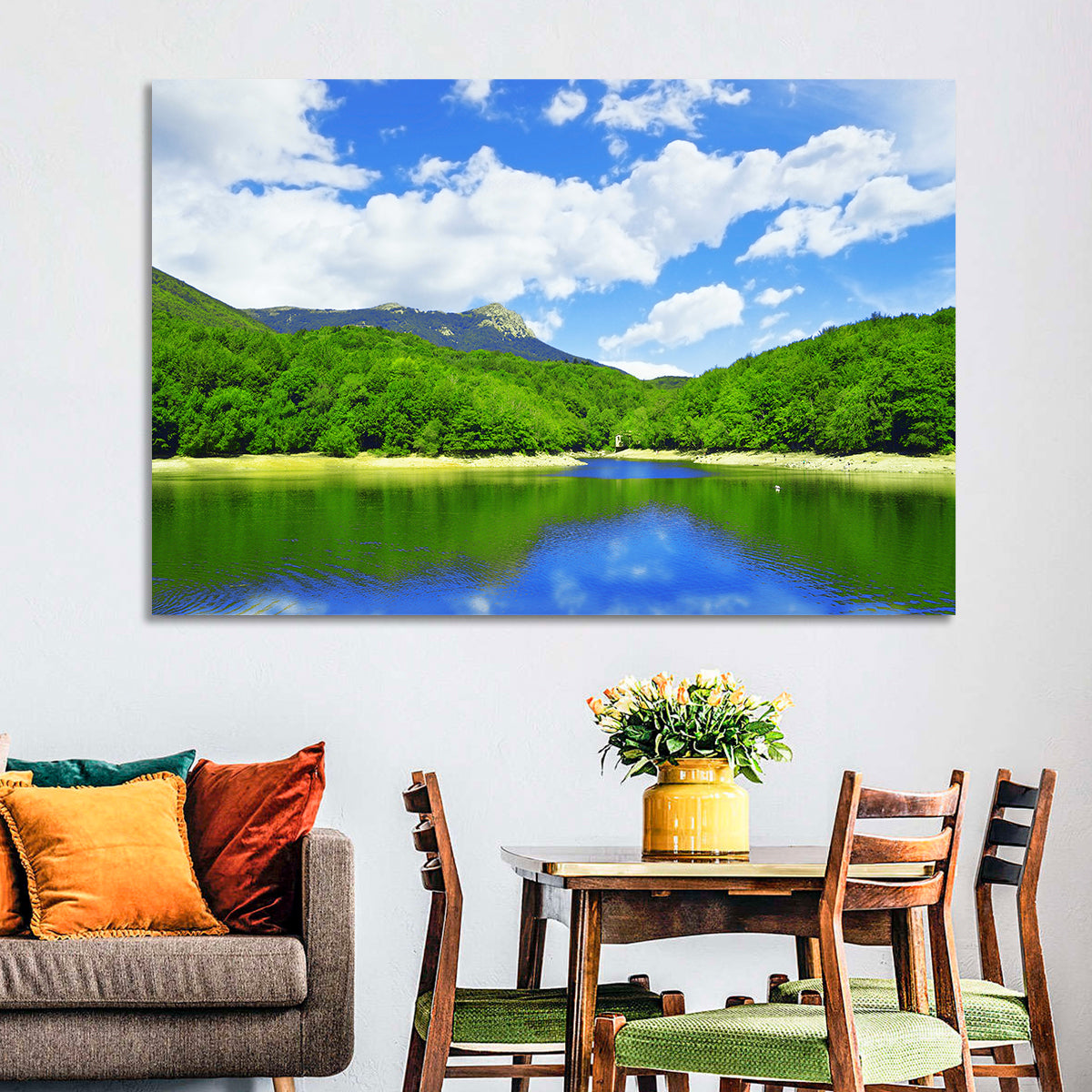 Montseny Mountains from Santa Fe Lake Wall Art in a room, landscape