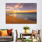 Sunrise Over Ocean Beach Wall Art