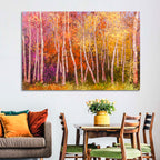 Vibrant Autumn Birch Grove Wall Art