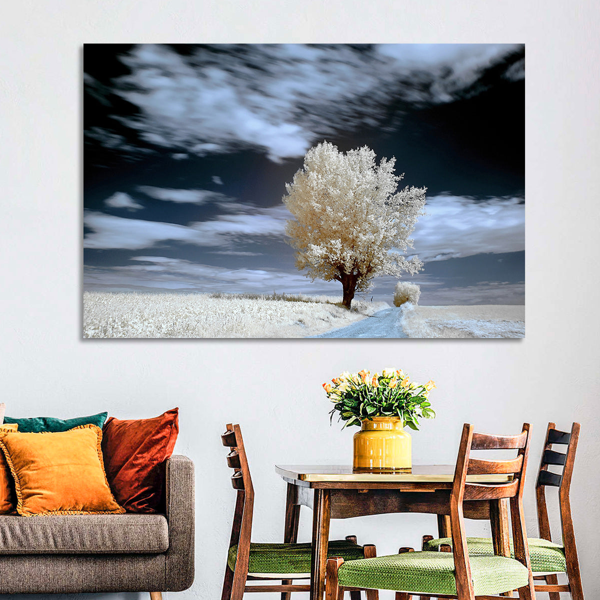 Infrared Winter Willow Tree Wall Art
