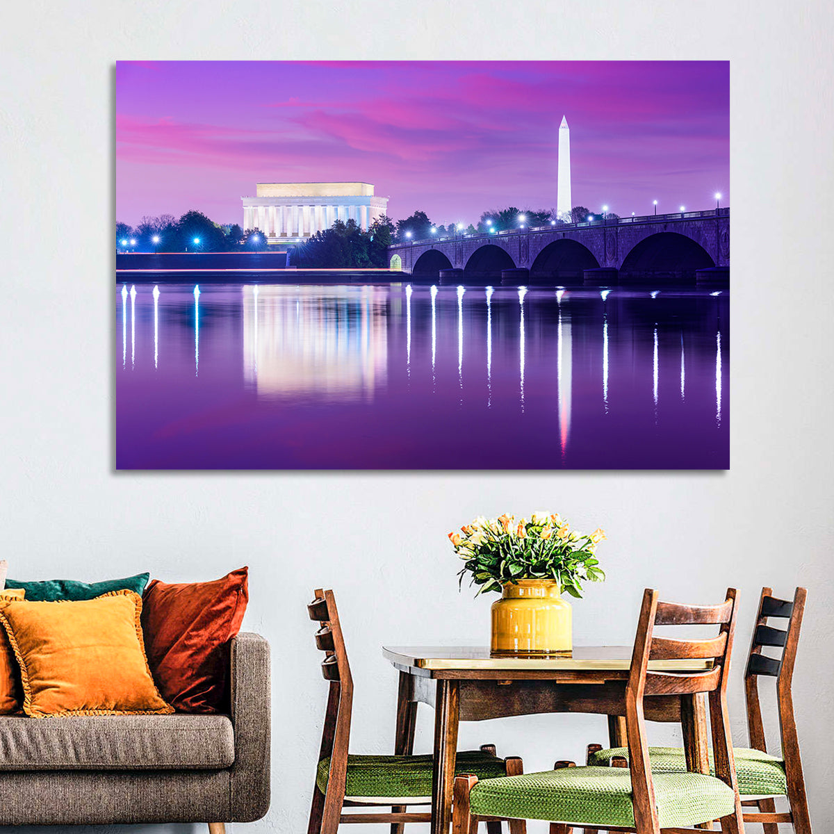 Purple Twilight Washington D.c. Skyline Wall Art