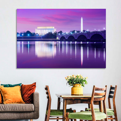 Purple Twilight Washington D.c. Skyline Wall Art