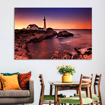 Portland Head Light at Dusk Wall Art