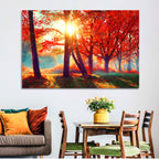 Autumn Park Sunrise Wall Art