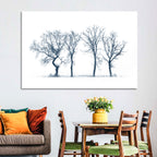Four Bare Trees in Winter Wall Art