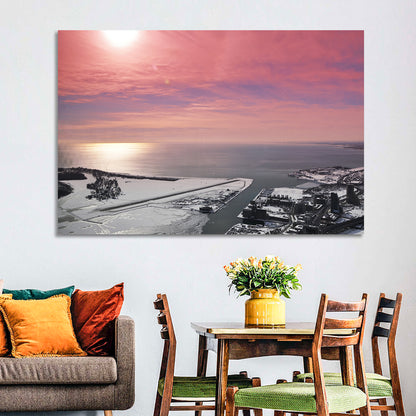 Lake Ontario Winter Skyline Wall Art